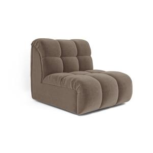 Fauteuil pivotant modulable en velours marron glacé