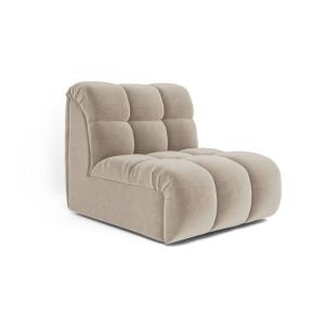 Fauteuil pivotant modulable en velours taupe