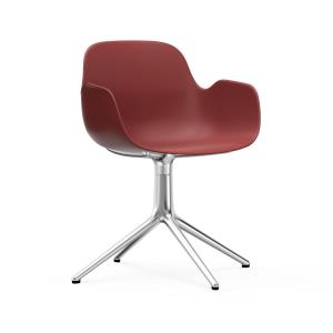 Fauteuil pivotant rouge aluminium