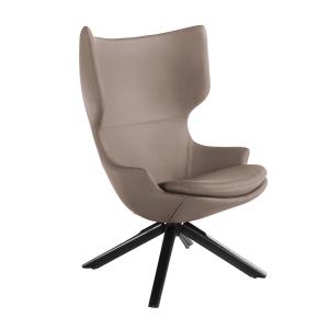 Fauteuil pivotant simili cuir vison