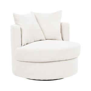 Fauteuil pivotant tissu beige clair