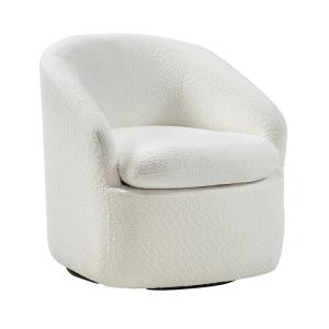 Fauteuil  pivotant tissu bouclette blanc