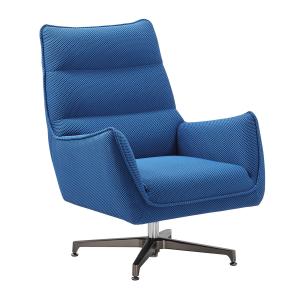 Fauteuil pivotant tissu maille 3D bleu