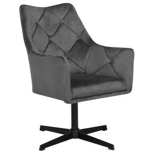 Fauteuil pivotant velours gris foncé