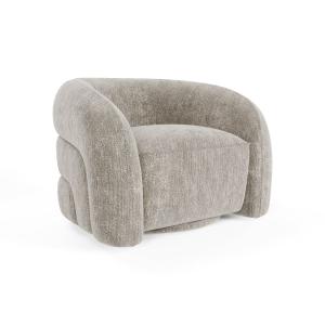 Fauteuil pivotant velours texturé taupe