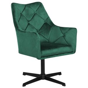 Fauteuil pivotant velours vert foncé