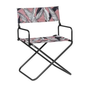 Fauteuil pliant en acier rose L55xl55xH82