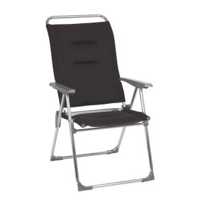 Fauteuil pliant matelassé en aluminium noir L67xl63xH111