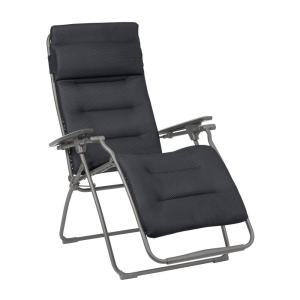 Fauteuil pliant matelassé zéro gravité en acier gris L88xl7…