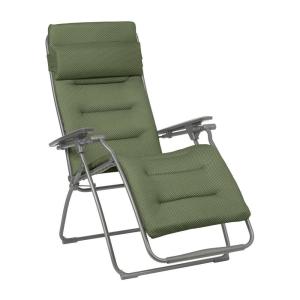 Fauteuil pliant matelassé zéro gravité en acier vert L88xl7…