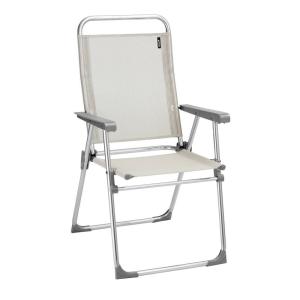 Fauteuil pliant ultra-léger en aluminium beige L62xl58xH100