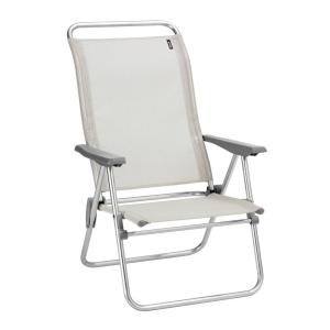 Fauteuil pliant ultra-léger en aluminium beige L69xl63xH101