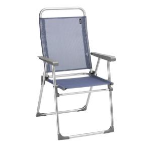 Fauteuil pliant ultra-léger en aluminium bleu L62xl58xH100