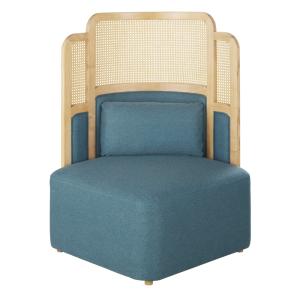 Fauteuil professionnel dossier haut bleu-vert et cannage en…