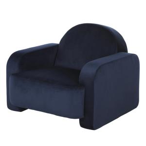 Fauteuil professionnel en velours bleu nuit