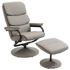 Fauteuil relax avec pouf dossier inclinable polyuréthane gr…