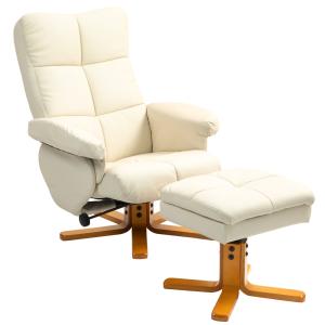 Fauteuil relax avec repose-pied inclinable et pivotant PU c…