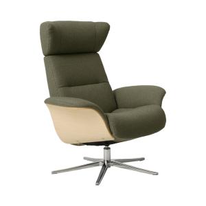Fauteuil relax avec repose-pieds en tissu vert