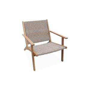 Fauteuil relax bois d'acacia et résine effet paillage