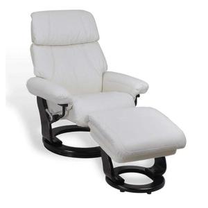 Fauteuil relax confortable en cuir blanc