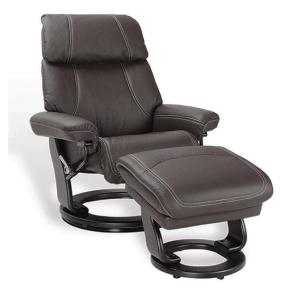 Fauteuil relax confortable en cuir marron