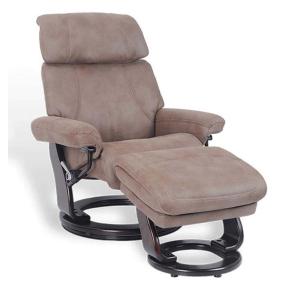 Fauteuil relax confortable en tissu marron