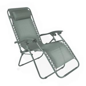 Fauteuil relax de jardin en acier et textilène inclinable v…