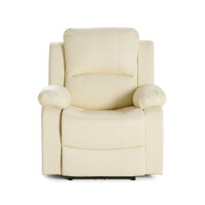 Fauteuil relax électrique en simili beige