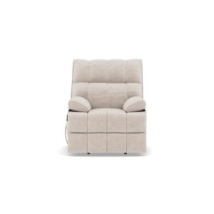 Fauteuil relax électrique en velours texturé beige
