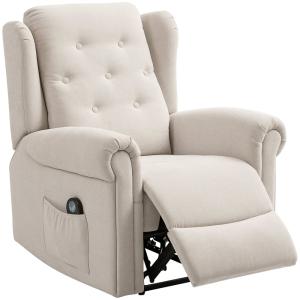 Fauteuil relax électrique massant et chauffant beige