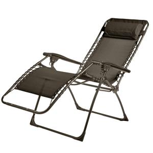 Fauteuil relax inclinable de jardin métal taupe 88 x 65
