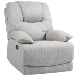 Fauteuil relax inclinable manuellement tissu aspect lin gri…
