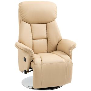 Fauteuil relax inclinable pivotant repose-pied cuir synthét…