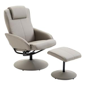 Fauteuil relax inclinable synthétique acier gris