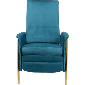 Fauteuil relax Lazy velours bleu pétrole Kare Design