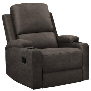 Fauteuil relax manuel en microfibre anthracite