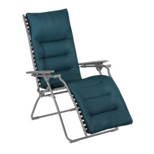 Fauteuil relax matelassé zéro gravité en acier bleu L85xl71…