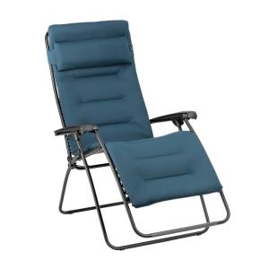 Fauteuil relax matelassé zéro gravité en acier bleu L96xl72…