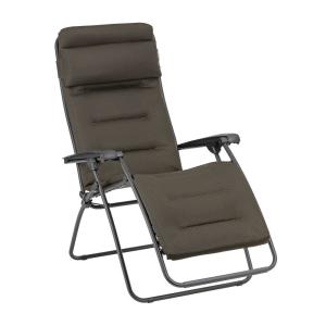 Fauteuil relax matelassé zéro gravité en acier marron L87xl…