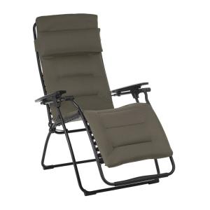 Fauteuil relax matelassé zéro gravité en acier marron L88xl…