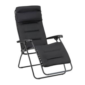 Fauteuil relax matelassé zéro gravité en acier noir L87xl67…
