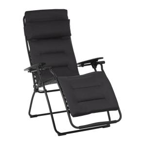 Fauteuil relax matelassé zéro gravité en acier noir L88xl71…