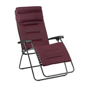 Fauteuil relax matelassé zéro gravité en acier rouge L96xl7…
