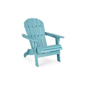 Fauteuil relax pliant à accoudoirs en bois bleu turquoise