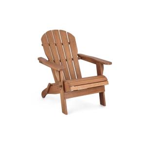 Fauteuil relax pliant à accoudoirs en bois d'acacia