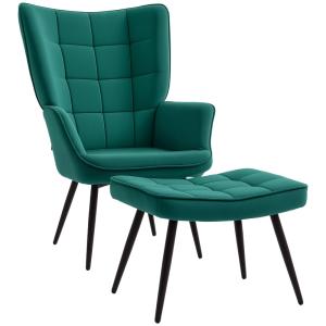 Fauteuil relax style scandinave velours vert