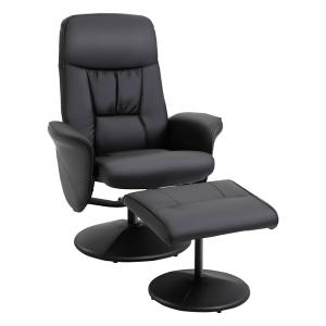 Fauteuil relax supportant 120 kg synthétique et métal noir