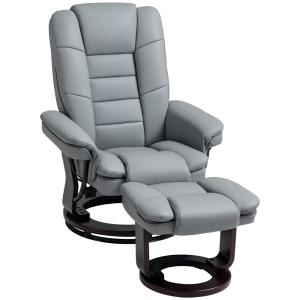 Fauteuil relaxation siège pivotant 360° synthétique gris