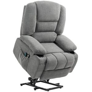 Fauteuil releveur électrique massage et chaleur gris foncé