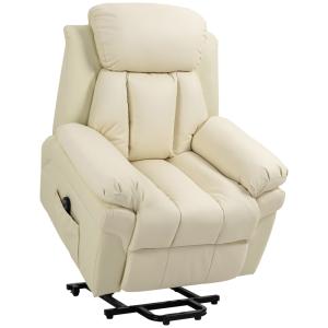 Fauteuil releveur inclinable électrique polyuréthane crème…